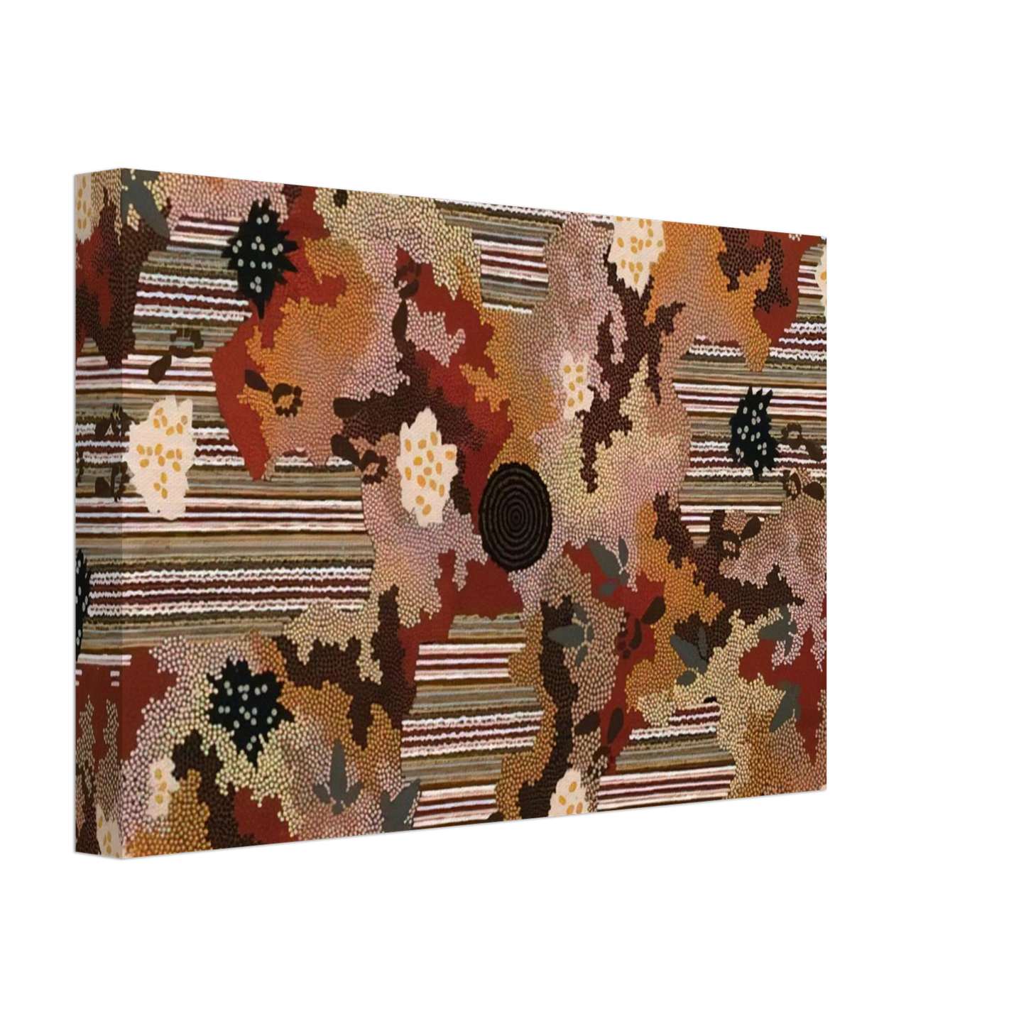 Clifford Possum Tjapaltjarri - Wildflowers at Yabbierangu - 1991 Canvas - 40x60 cm / 16x24 inches-canvas