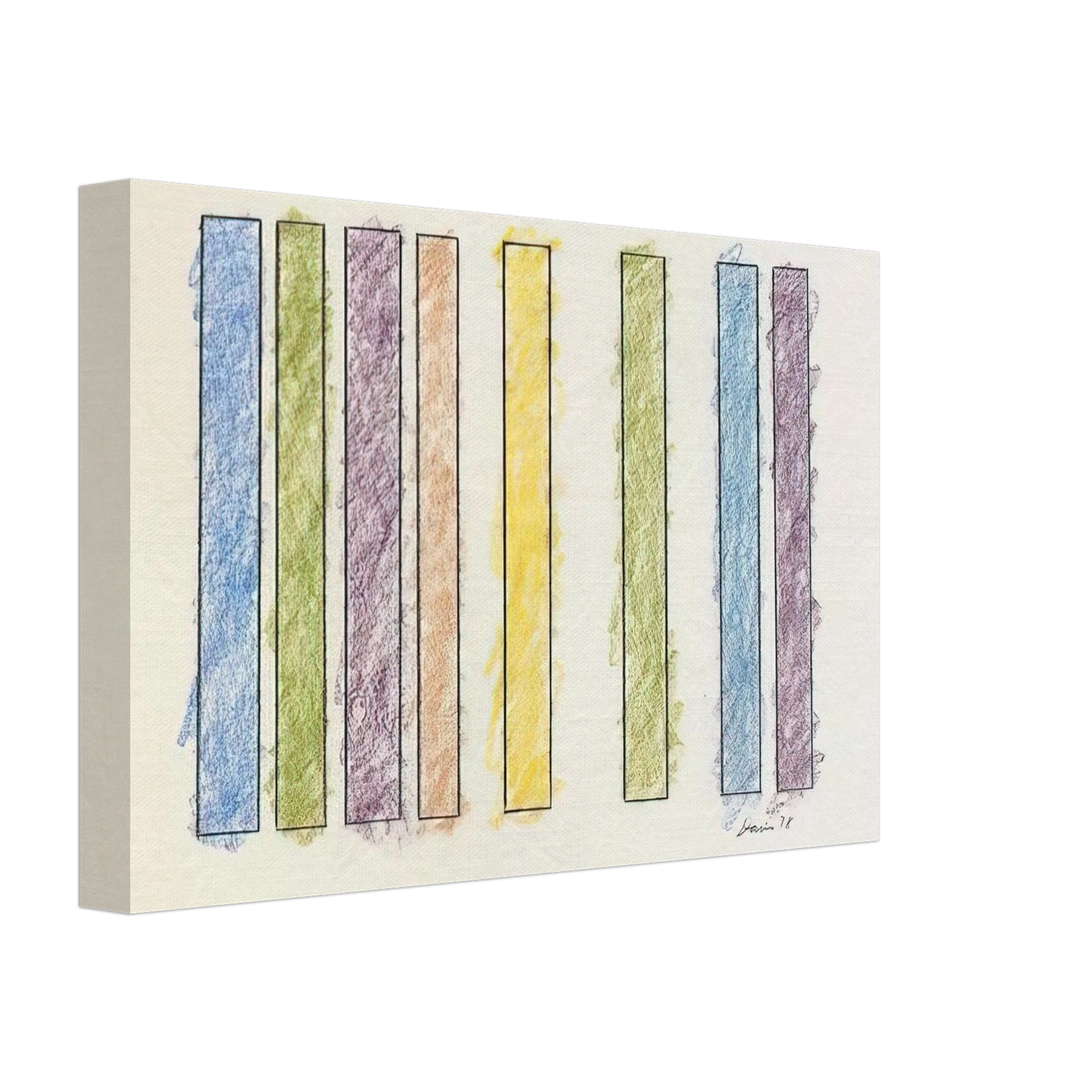 Gene Davis - Untitled - 1978 Canvas - 70x100 cm / 28x40 inches-canvas