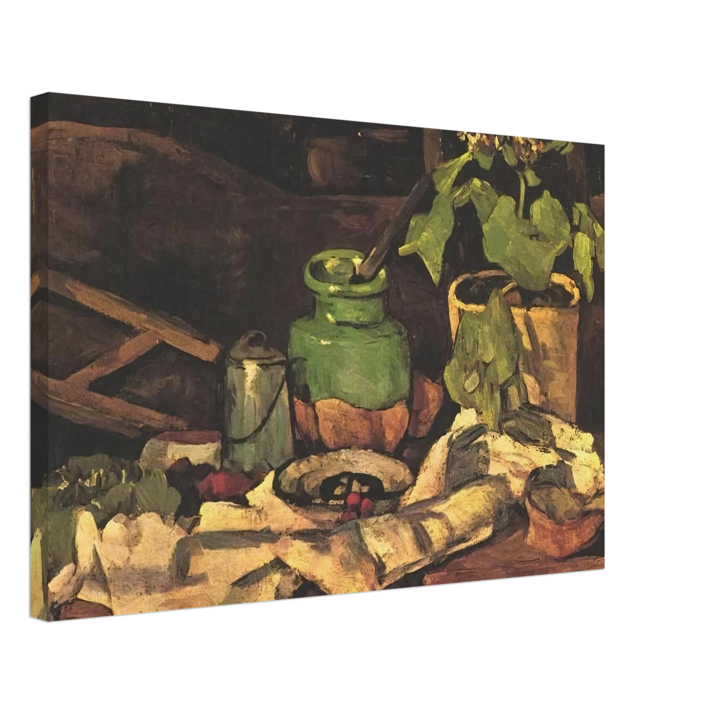Paul Cezanne - Flower pot at a table Canvas - 40x60 cm / 16x24 inches-canvas