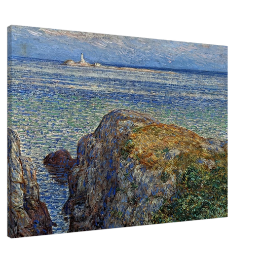 Childe Hassam - White island light isles of shoals at sundown Canvas - 20x30 cm / 8x12 inches-canvas