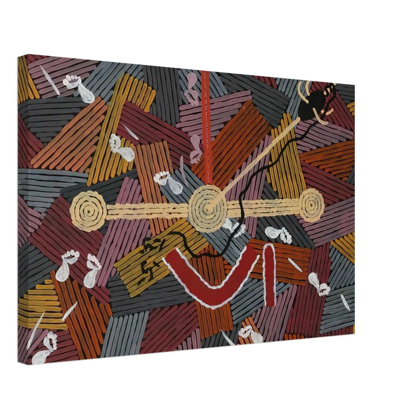 Clifford Possum Tjapaltjarri - Men's Love Story - 1996 Canvas - 40x60 cm / 16x24 inches-canvas