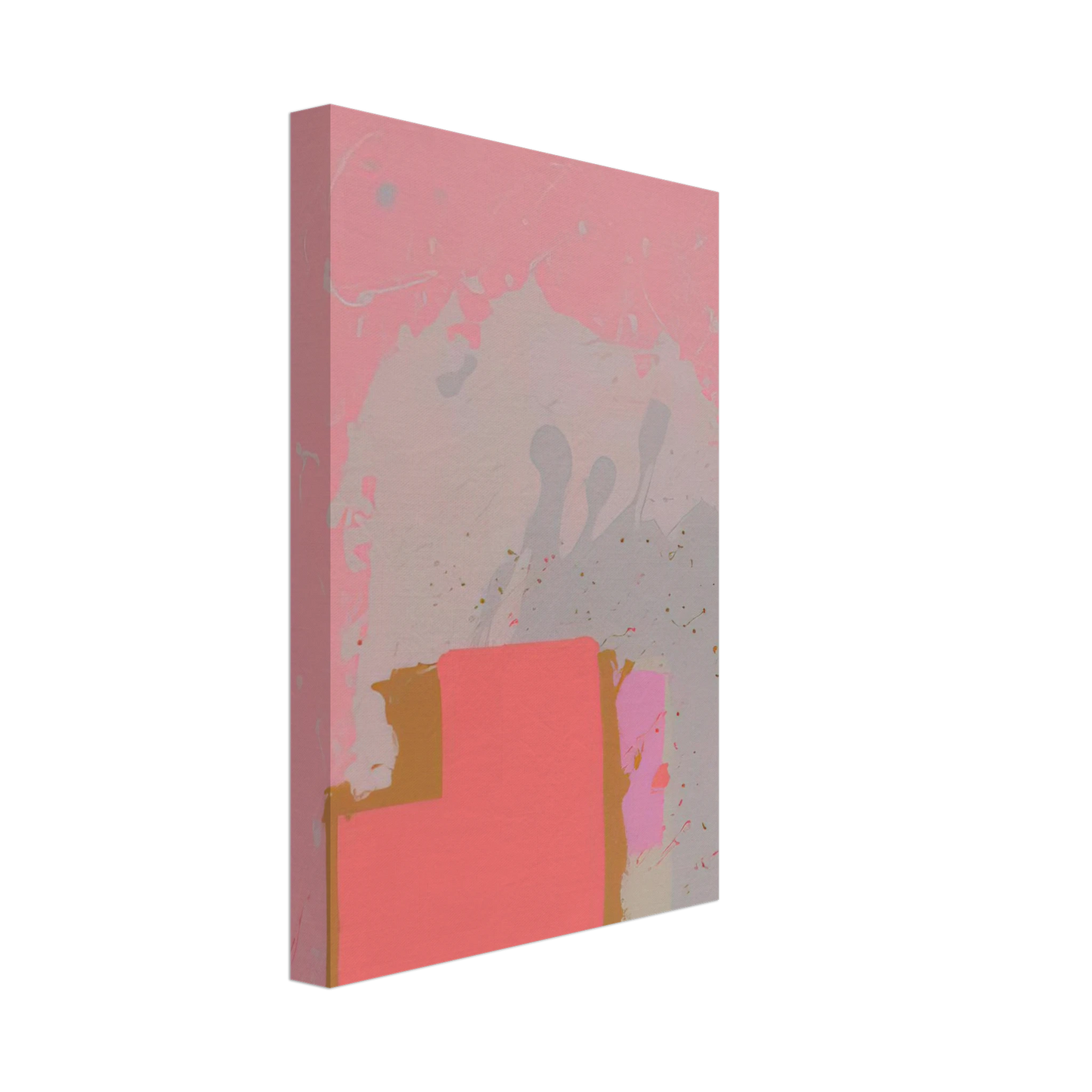 John Hoyland - Red Black on Pink - 1971 Canvas - 40x60 cm / 16x24 inches-canvas