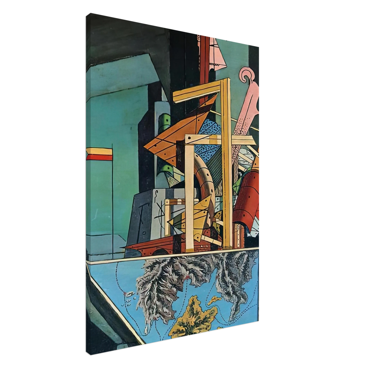 Giorgio de Chirico - THE MELANCHOLY OF DEPARTURE 1916 1 Canvas - 20x30 cm / 8x12 inches-canvas