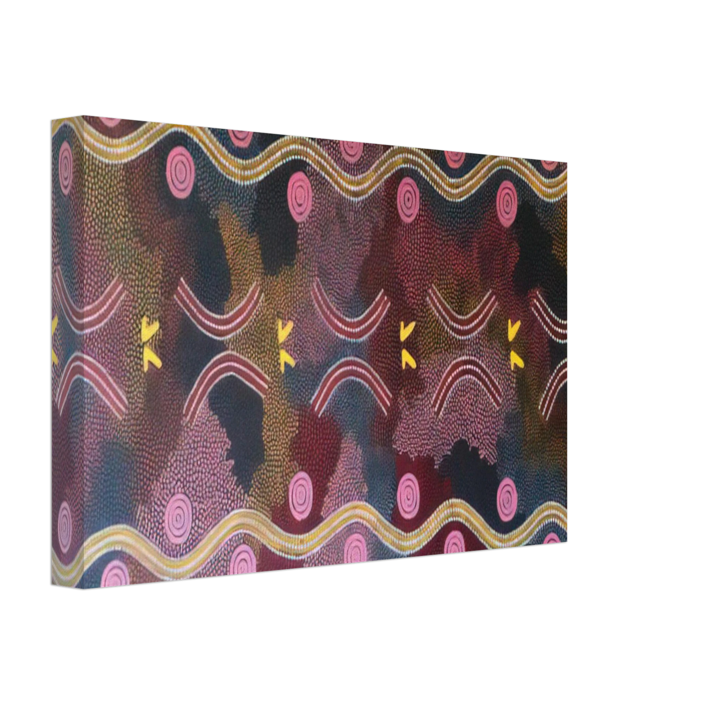 Clifford Possum Tjapaltjarri - Possum  Rock Wallaby Dreaming, Napperby - 1990 Canvas - 70x100 cm / 28x40 inches-canvas