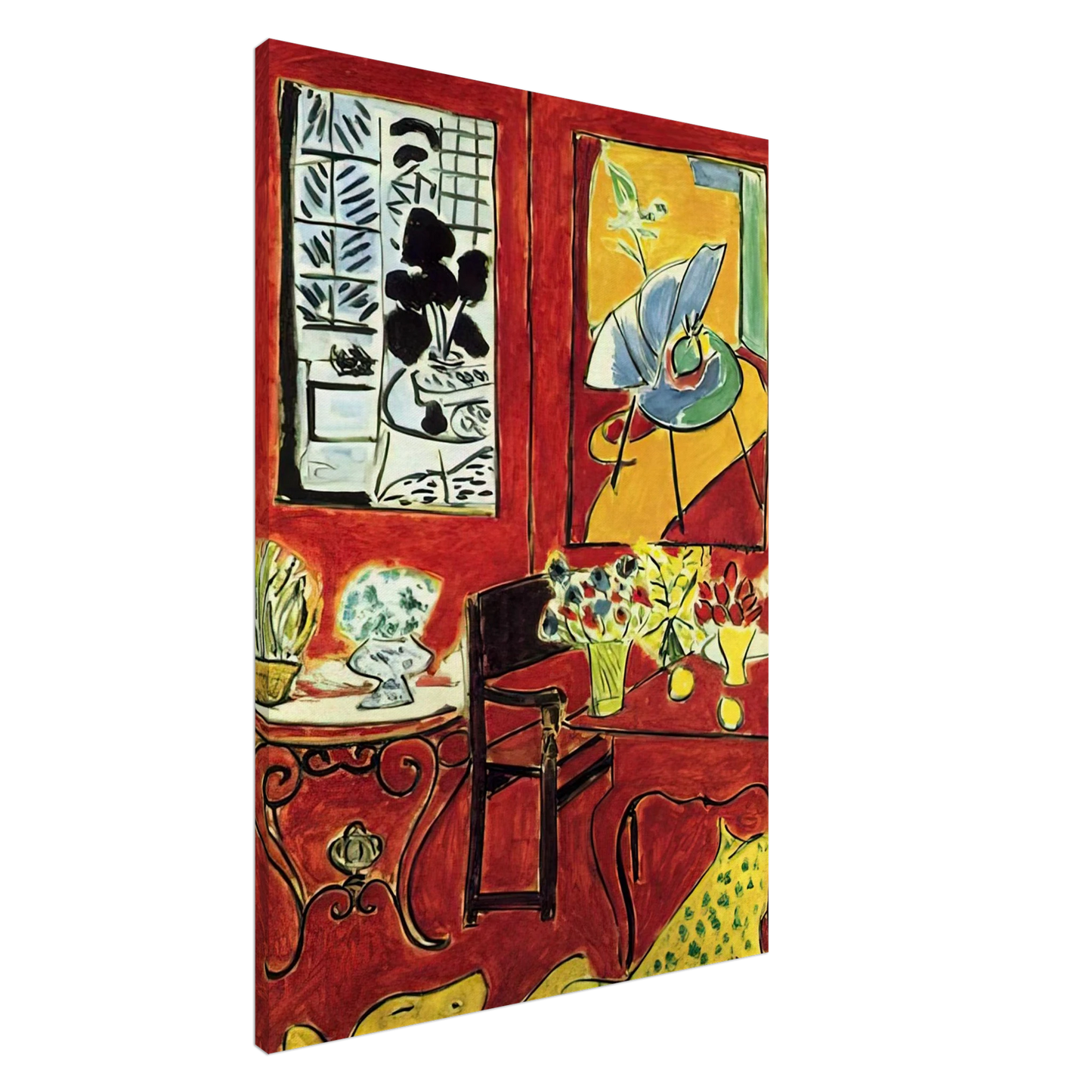 Henri Matisse - LARGE RED INTERIOR 1948 Canvas - 20x30 cm / 8x12 inches-canvas