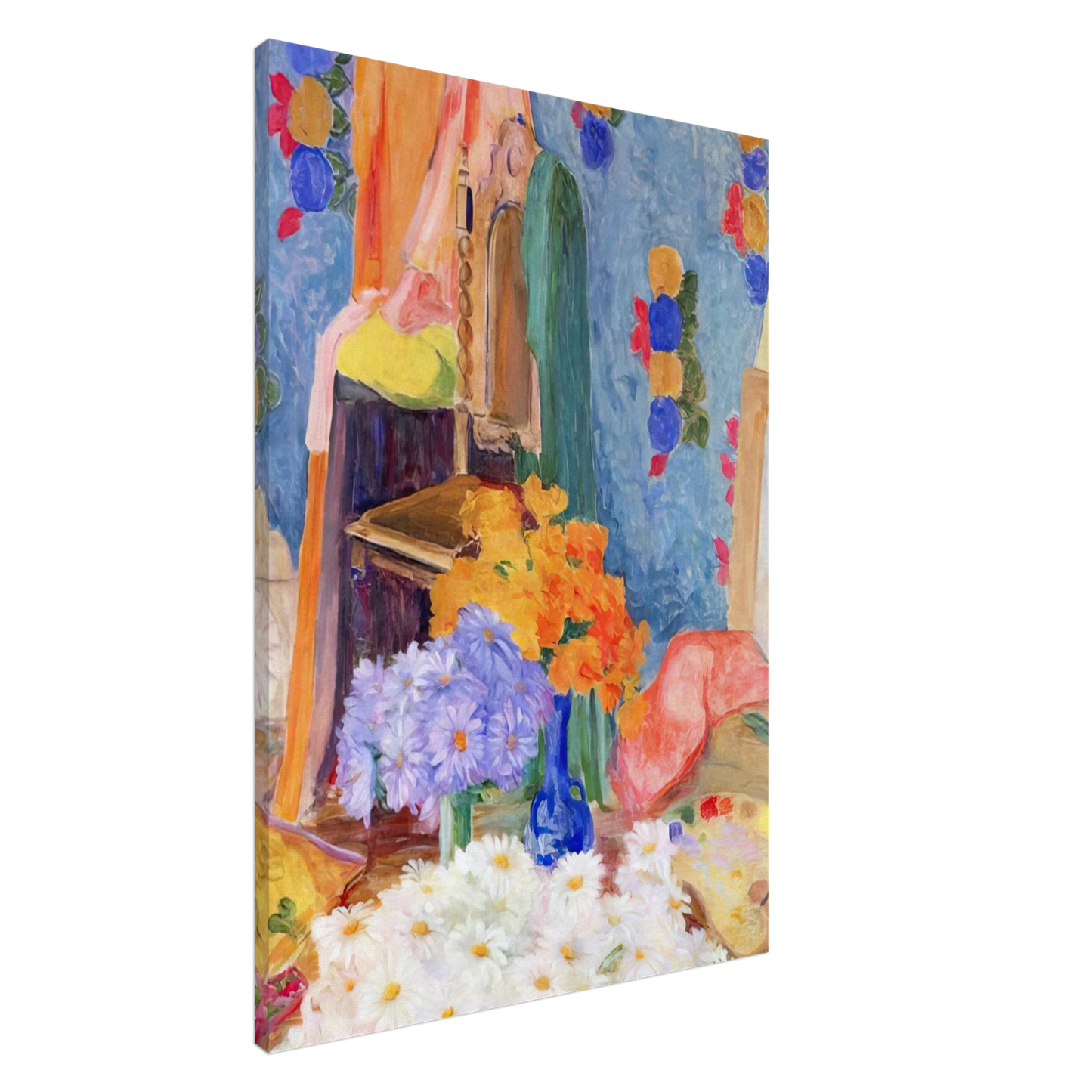 Tarsila do Amaral - Mario De Andrade's Daisies Canvas - 20x30 cm / 8x12 inches-canvas