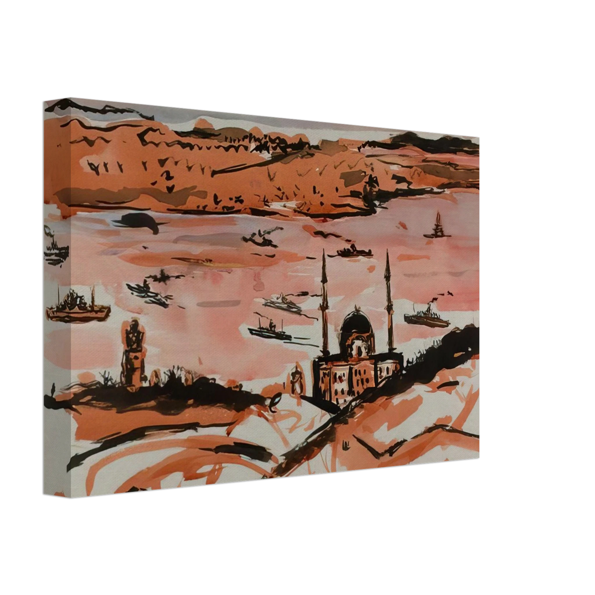 Ivan Albright - NILE RIVER AT ASWAN EGYPT 1960 Canvas - 40x60 cm / 16x24 inches-canvas