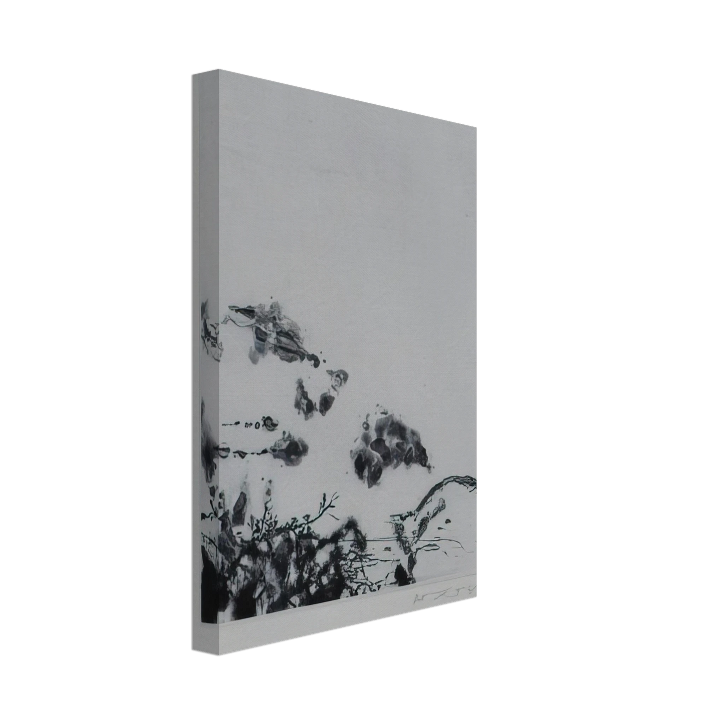 Zao Wou-Ki - ANNONCIATION AND MOMENTS 383 1994 Canvas - 70x100 cm / 28x40 inches-canvas