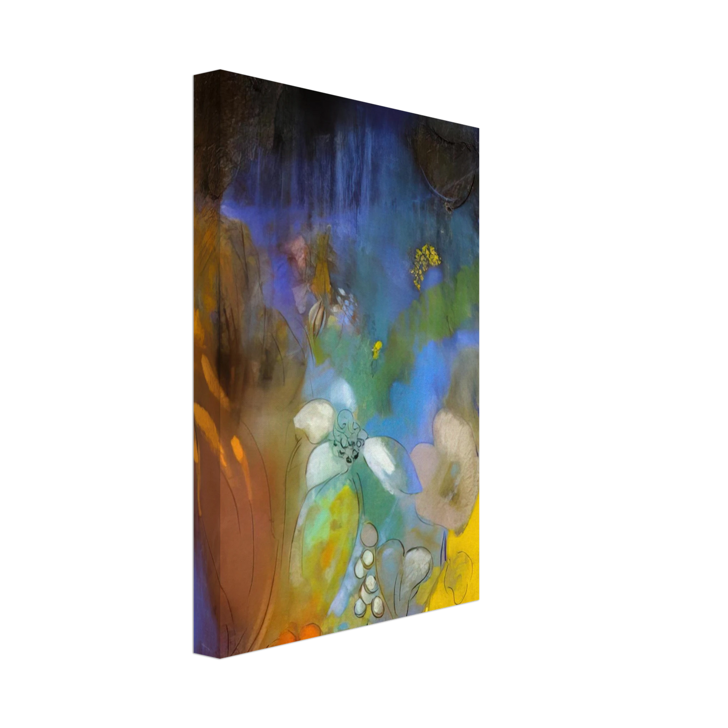 Odilon Redon - WOMAN IN PROFILE WITH FLOWERS Canvas - 40x60 cm / 16x24 inches-canvas