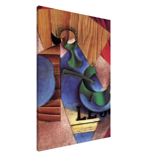 Juan Gris - GLASS CUP AND NEWSPAPER 1913 Canvas - 20x30 cm / 8x12 inches-canvas