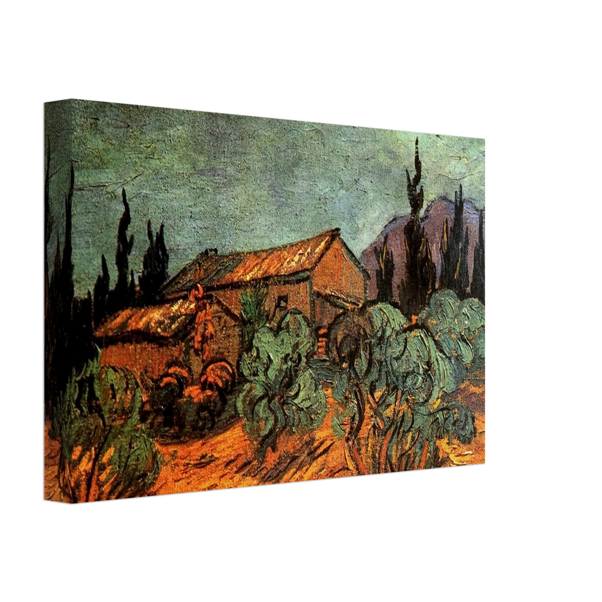 Vincent van Gogh - Wooden Sheds Canvas - 40x60 cm / 16x24 inches-canvas