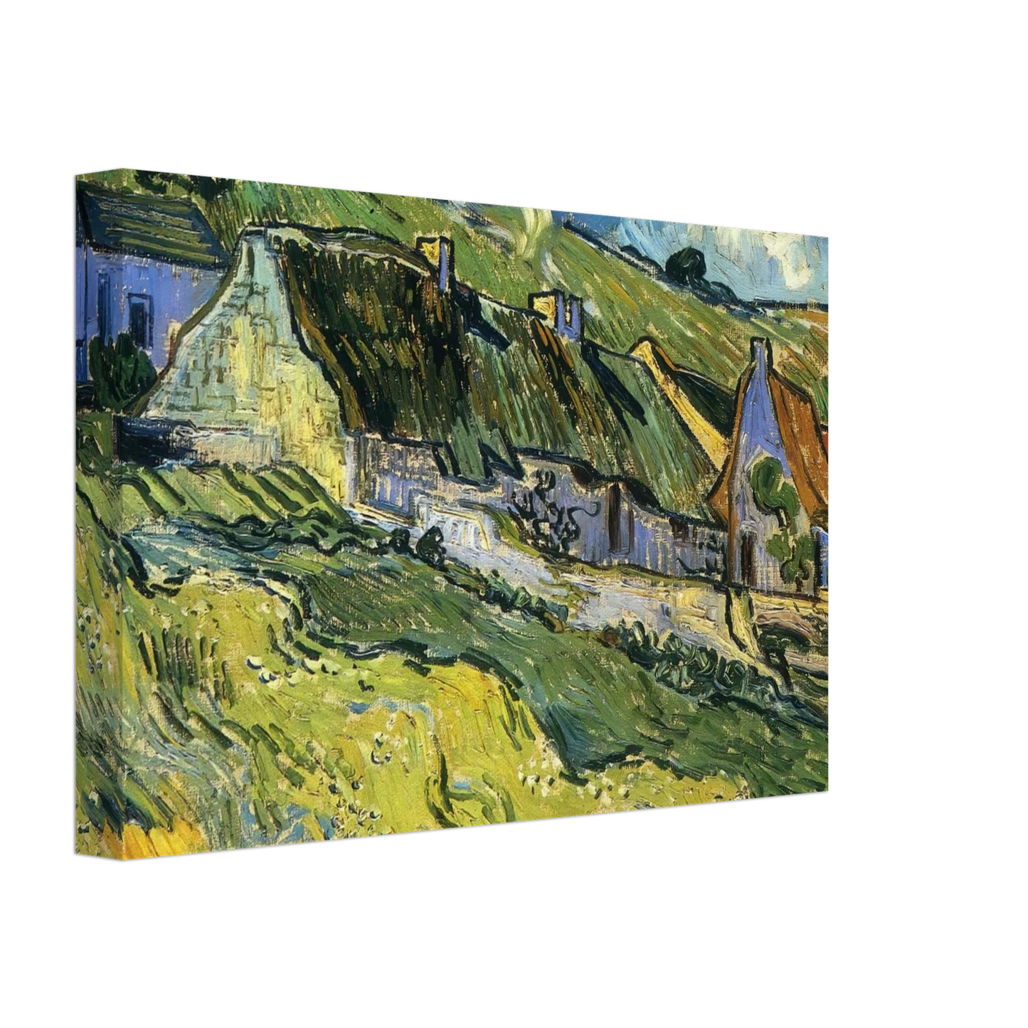 Vincent van Gogh - A Group of Cottages Canvas - 40x60 cm / 16x24 inches-canvas