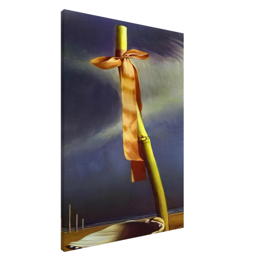 Salvador Dali - PINK KNOT AND SHELL ON THE SEASHORE Canvas - 20x30 cm / 8x12 inches-canvas