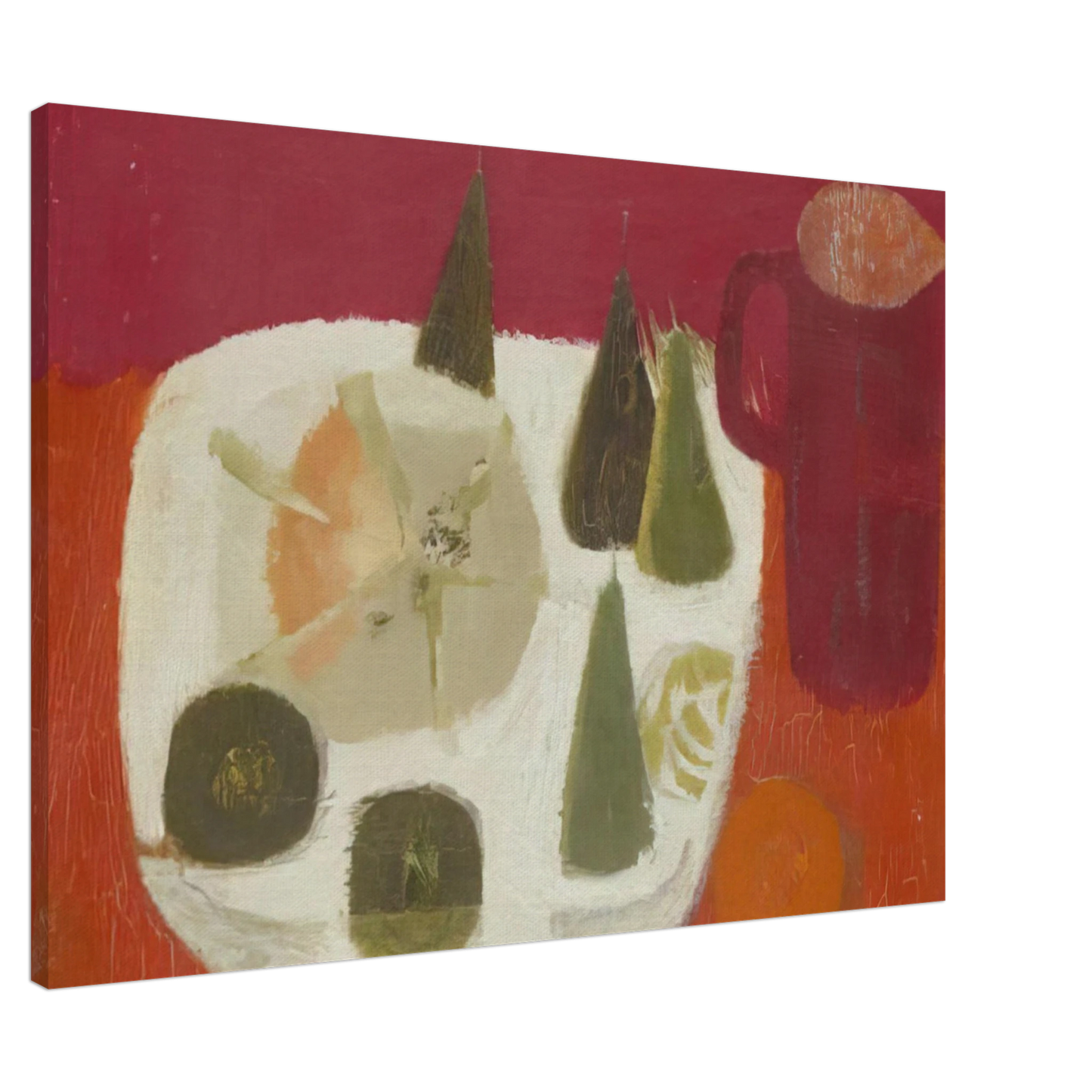 Mary Fedden - Red Jug - 1968 Canvas - 20x30 cm / 8x12 inches-canvas