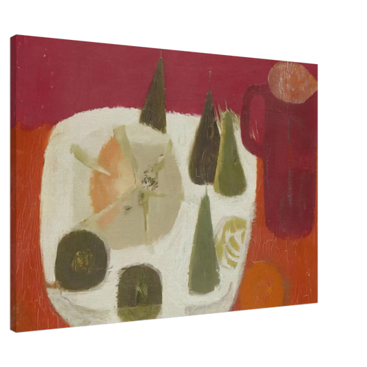Mary Fedden - Red Jug - 1968 Canvas - 20x30 cm / 8x12 inches-canvas