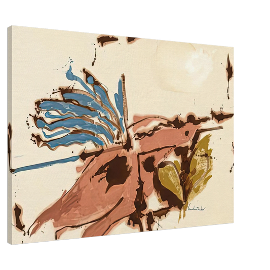 Helen Frankenthaler - Pink Bird Figure I, 1961- Canvas - 20x30 cm / 8x12 inches-canvas