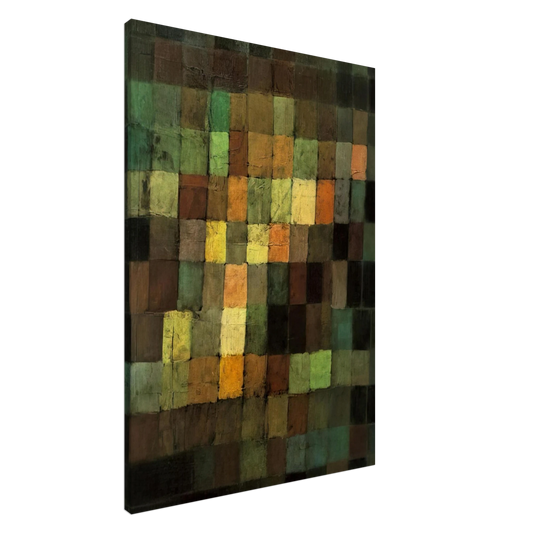 Paul Klee - ANCIENT SOUND ABSTRACT ON BLACK BACKGROUND 1925 Canvas - 20x30 cm / 8x12 inches-canvas