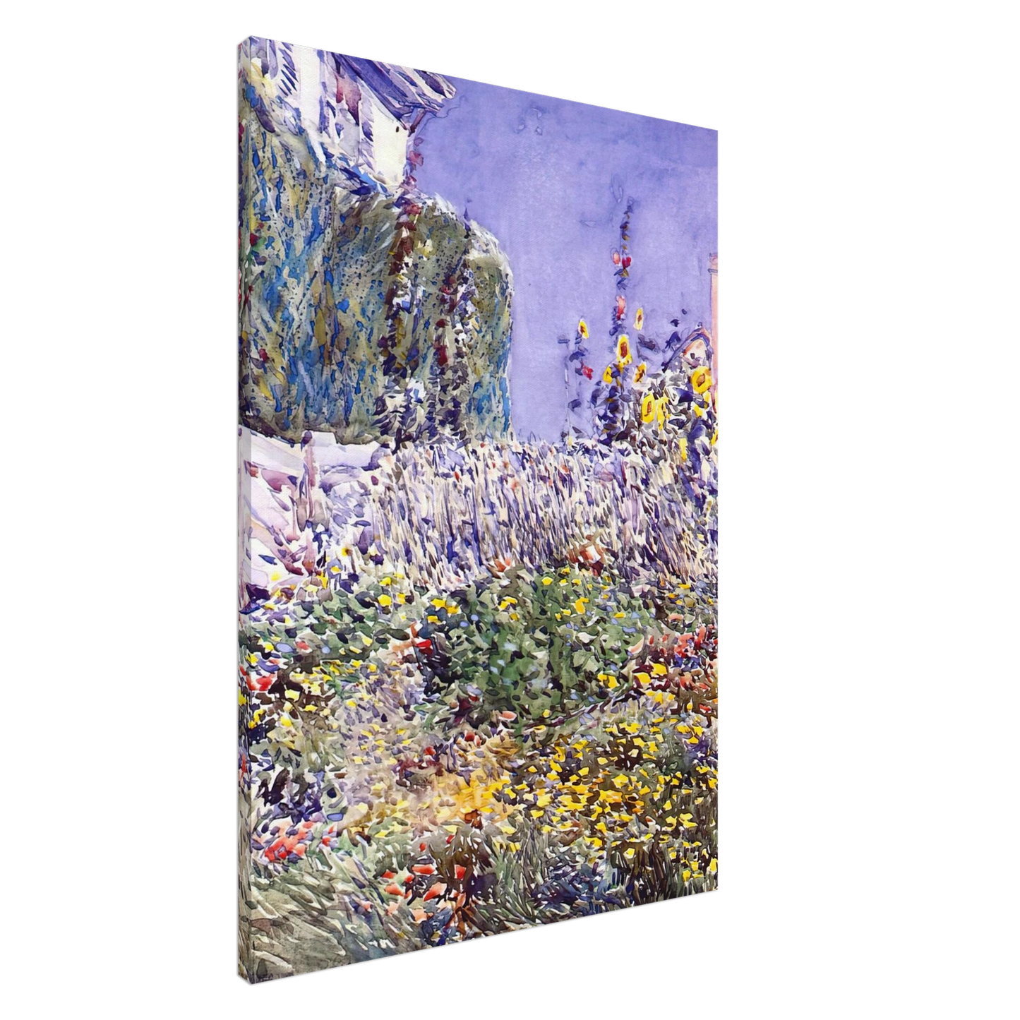 Childe Hassam - Dexters Garden Canvas - 20x30 cm / 8x12 inches-canvas