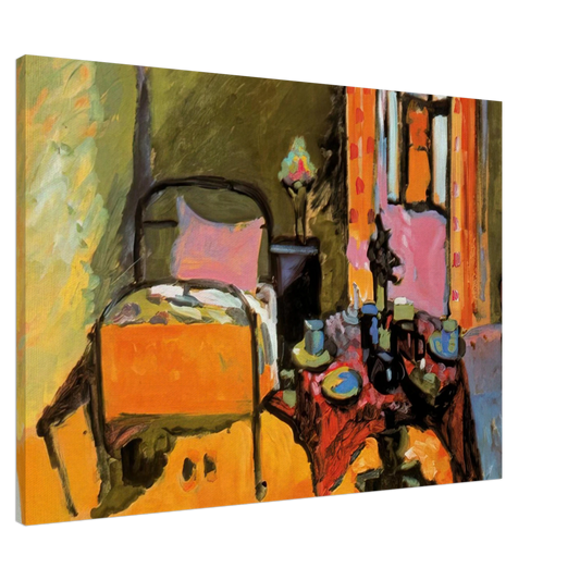 Wassily Kandinsky - BEDROOM IN AINTMILLERSTRASSE 1909 Canvas - 20x30 cm / 8x12 inches-canvas