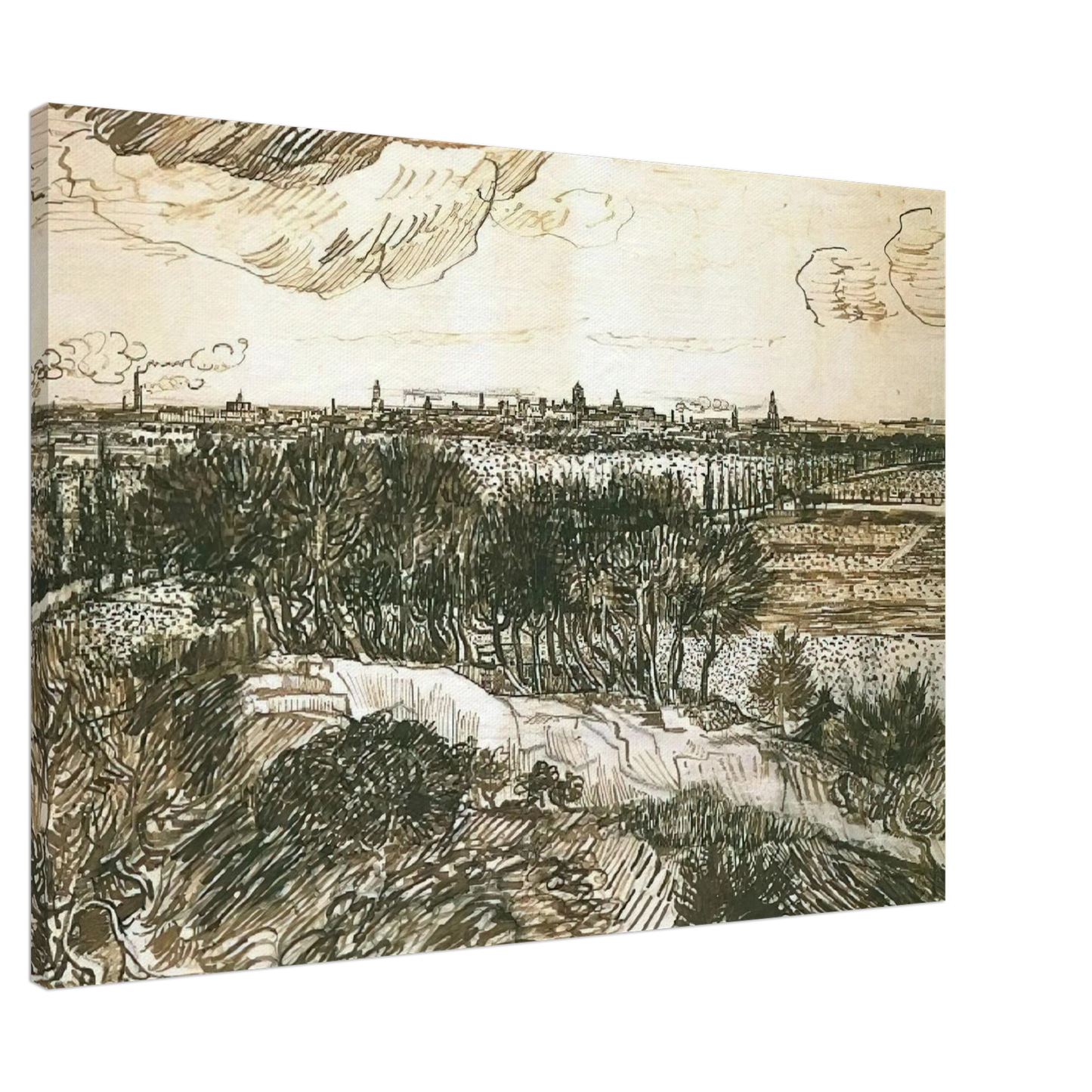 Vincent van Gogh - View of Arles from a Hill Canvas - 20x30 cm / 8x12 inches-canvas