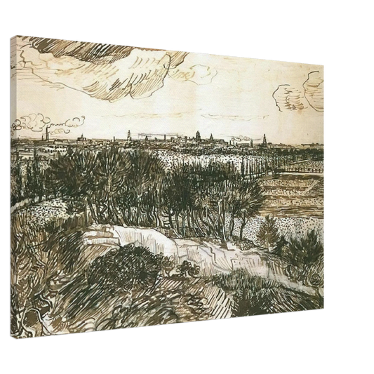 Vincent van Gogh - View of Arles from a Hill Canvas - 20x30 cm / 8x12 inches-canvas