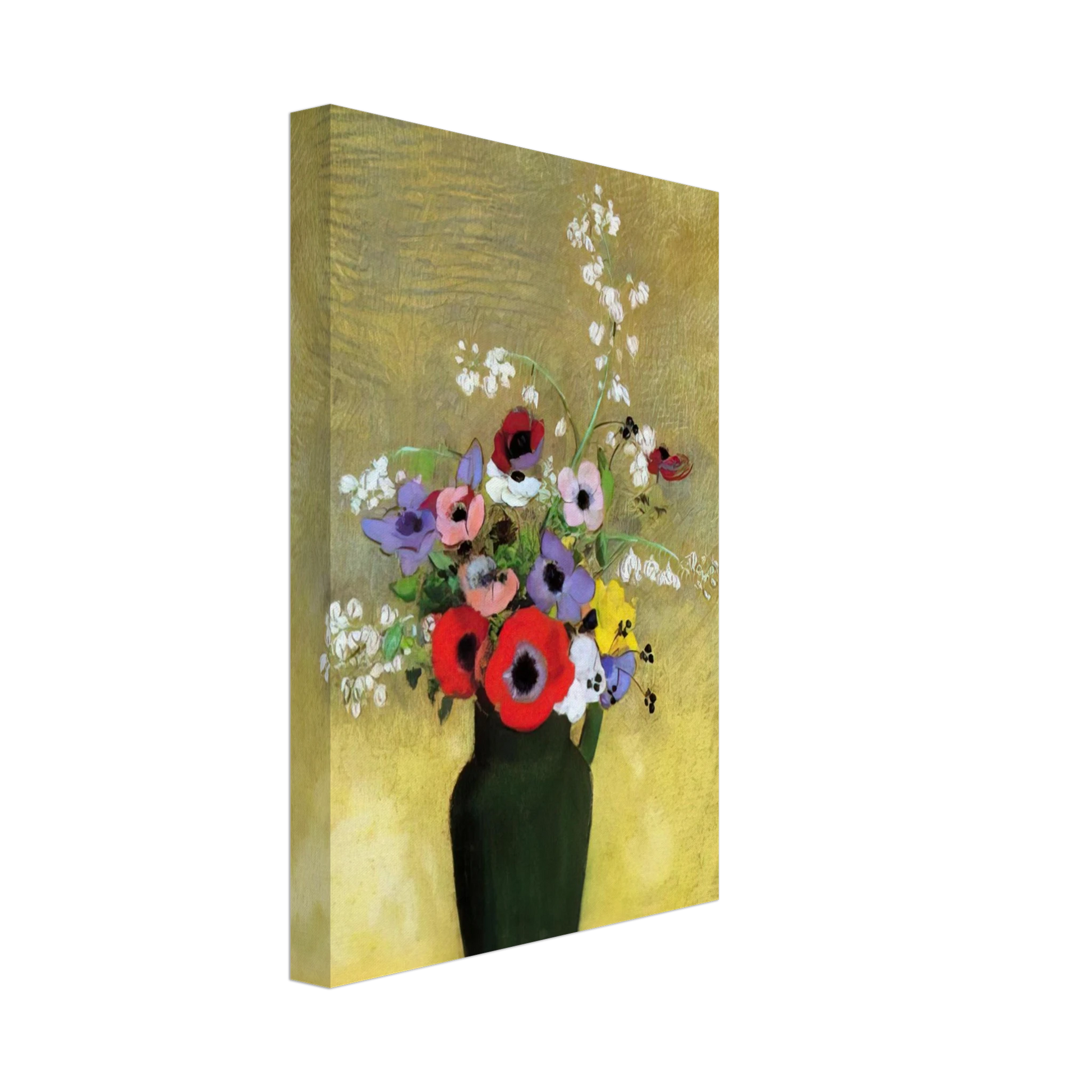 Odilon Redon - FLOWERS IN A GREEN PITCHER Canvas - 40x60 cm / 16x24 inches-canvas