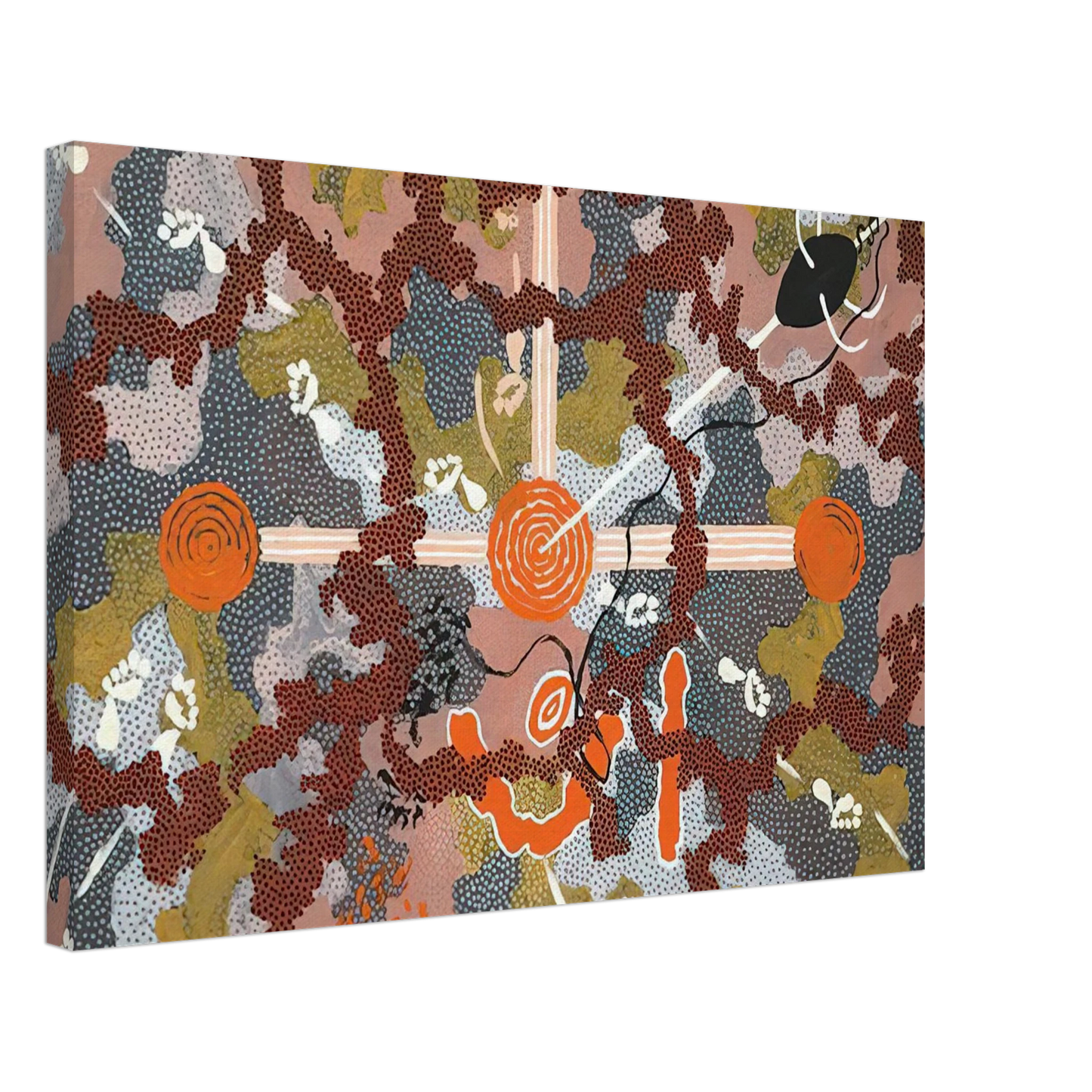 Clifford Possum Tjapaltjarri - Ngarlu Love Story - 1993 Canvas - 40x60 cm / 16x24 inches-canvas