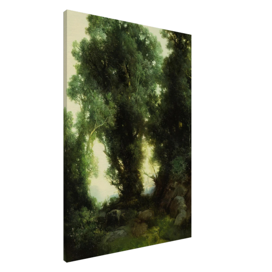 Thomas Moran - The Bathing Hole Canvas - 20x30 cm / 8x12 inches-canvas