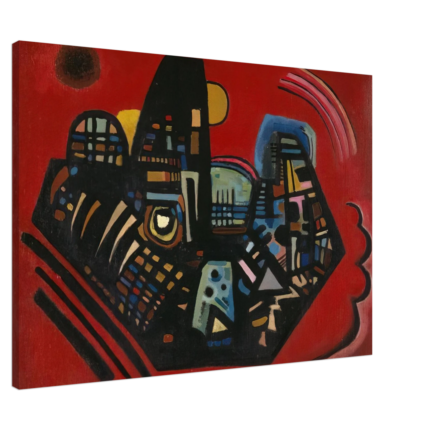Wassily Kandinsky - BLACK RED 1928 Canvas - 20x30 cm / 8x12 inches-canvas