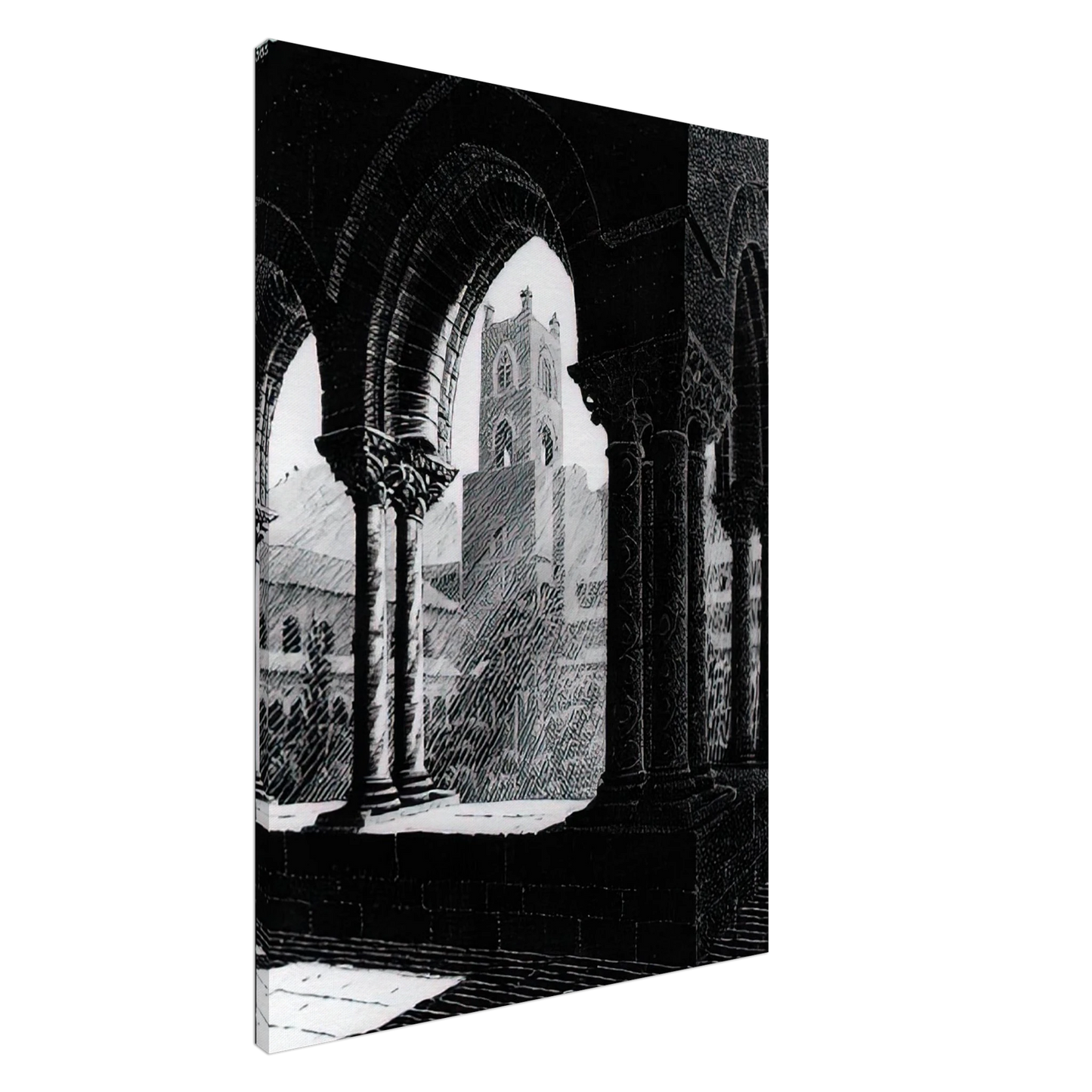 MC Escher - CLOISTER OF MONREALE SICILY Canvas - 20x30 cm / 8x12 inches-canvas