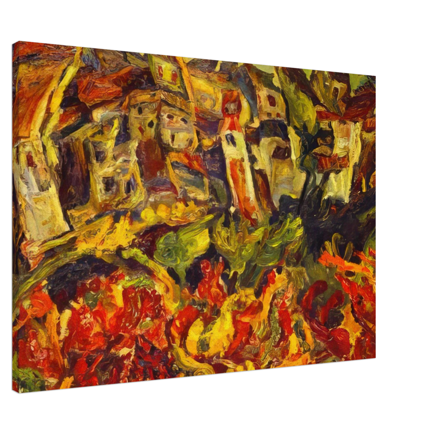 Chaim Soutine - HOUSES WITH POINTED ROOFS Canvas - 20x30 cm / 8x12 inches-canvas