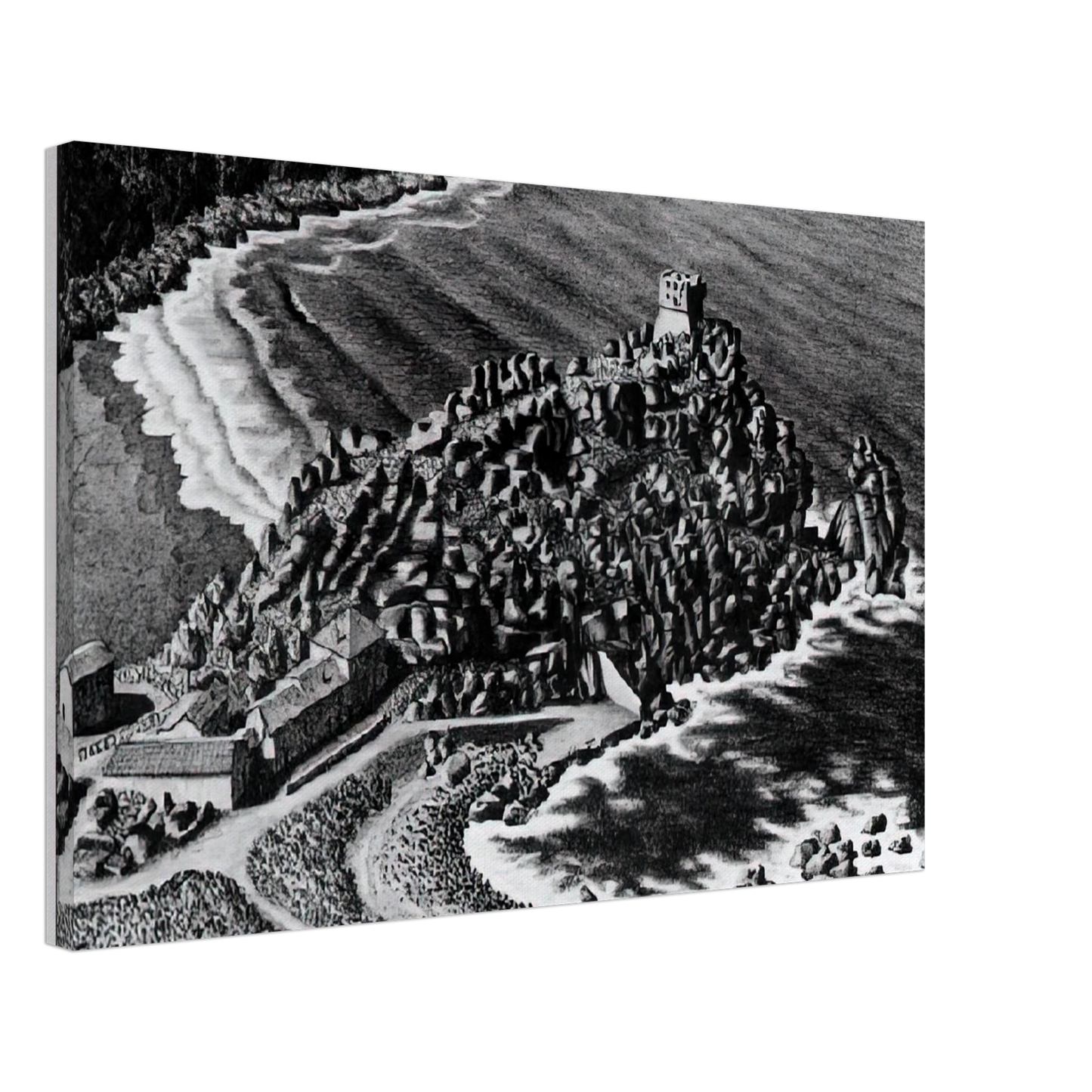 MC Escher - GULF OF PORTO CORSICA DECEMBER 1933 1933 Canvas - 70x100 cm / 28x40 inches-canvas