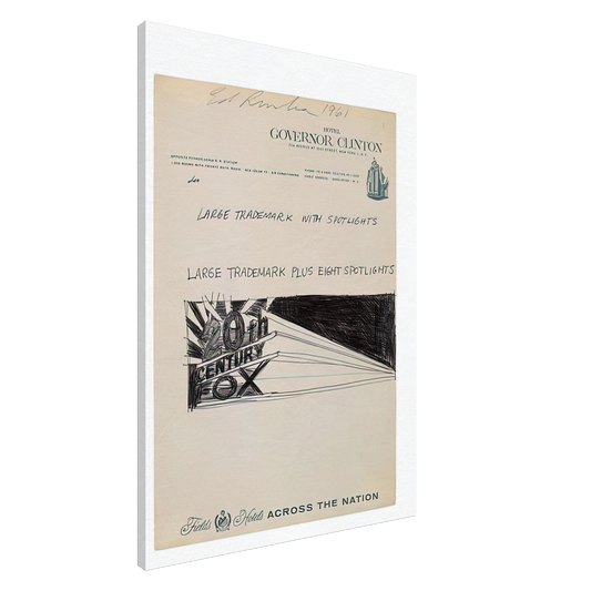 Edward Ruscha - TRADEMARCK SKETCH 1961 Canvas - 20x30 cm / 8x12 inches-canvas