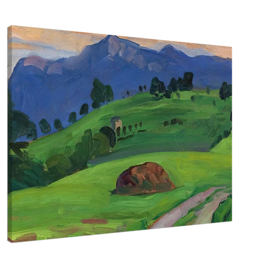 Gabriele Munter - BERGWIESE 1910 Canvas - 20x30 cm / 8x12 inches-canvas