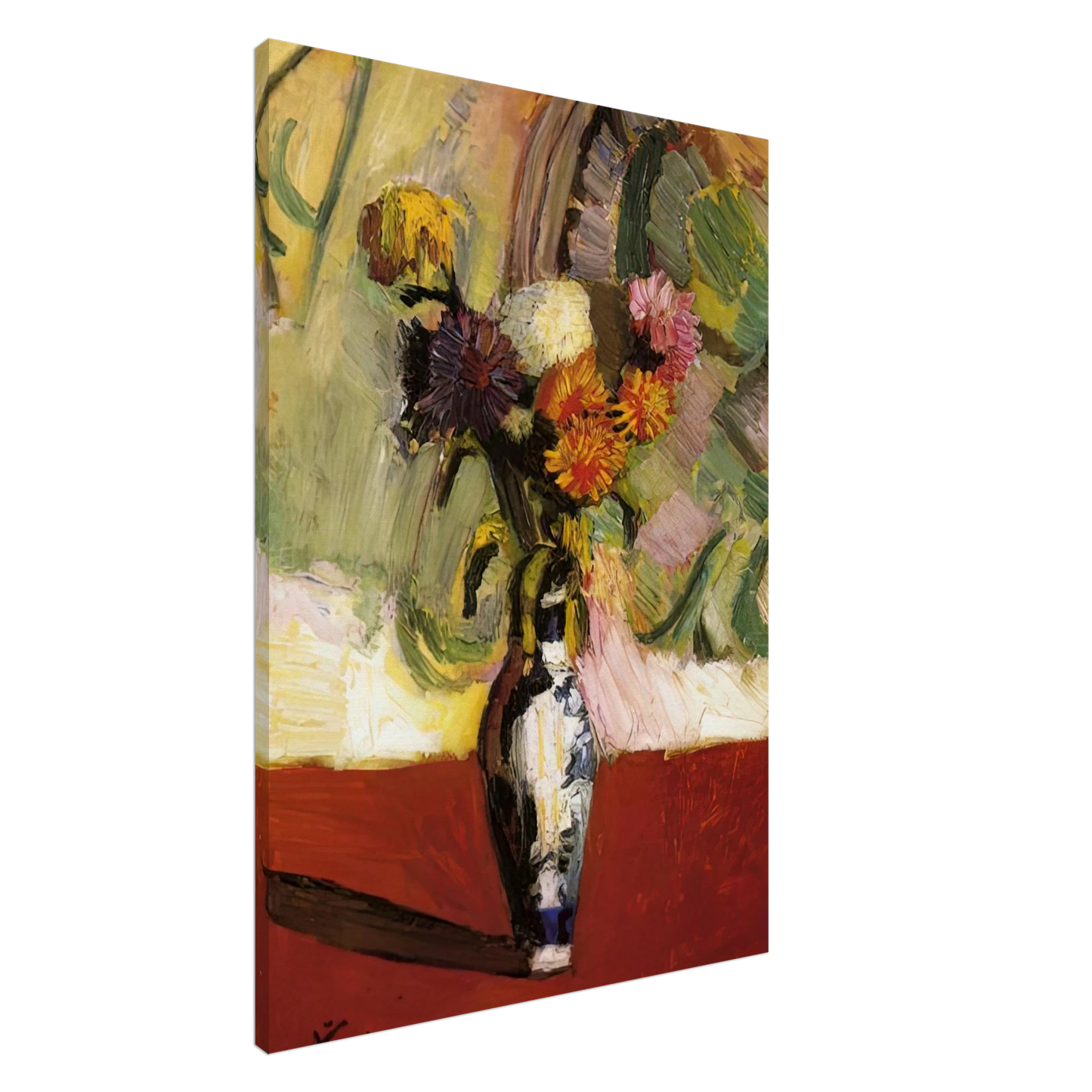 Henri Matisse - CHRYSANTHEMUMS IN A CHINESE VASE 1902 Canvas - 20x30 cm / 8x12 inches-canvas