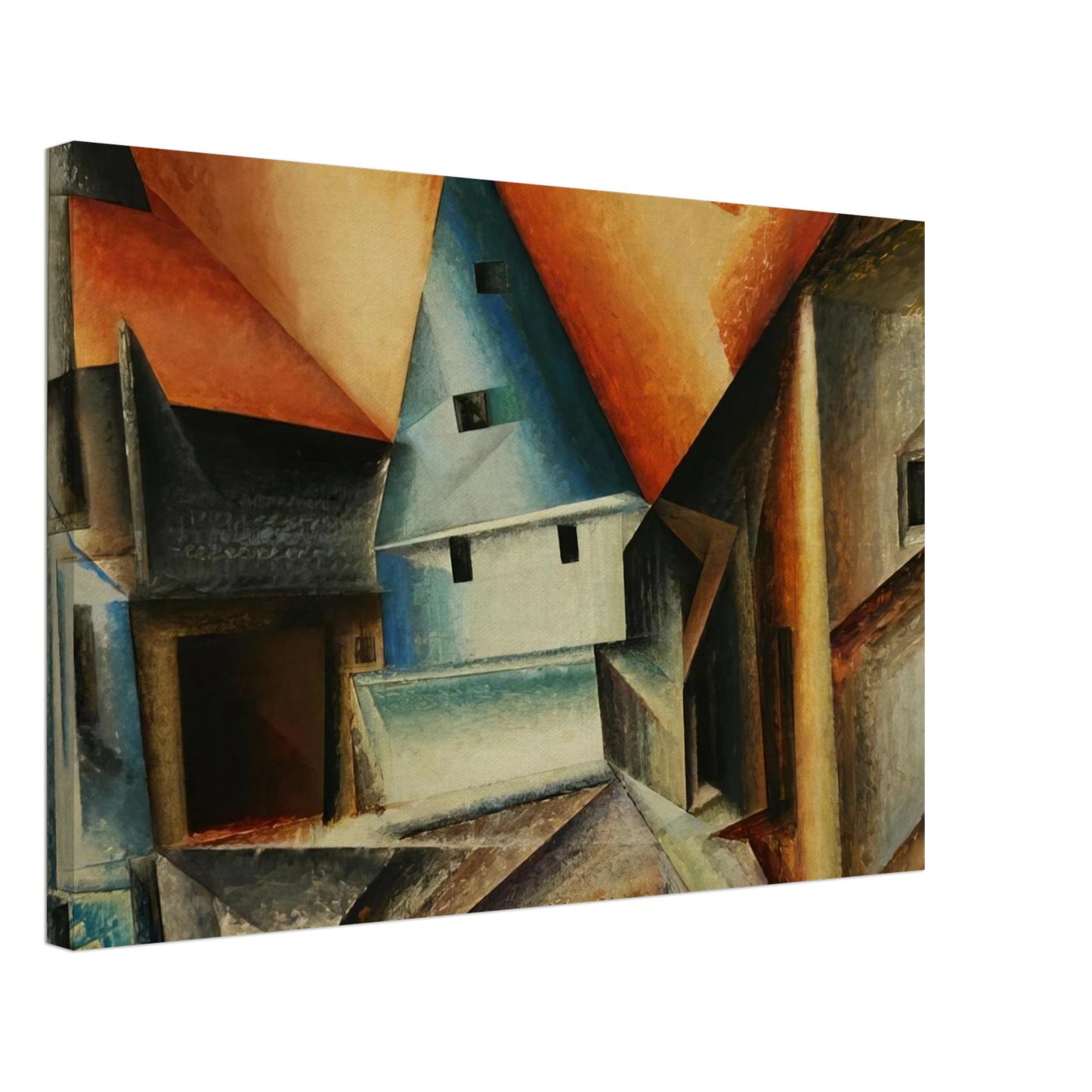 Lyonel Feininger - OBERWEIMAR 1921 Canvas - 70x100 cm / 28x40 inches-canvas