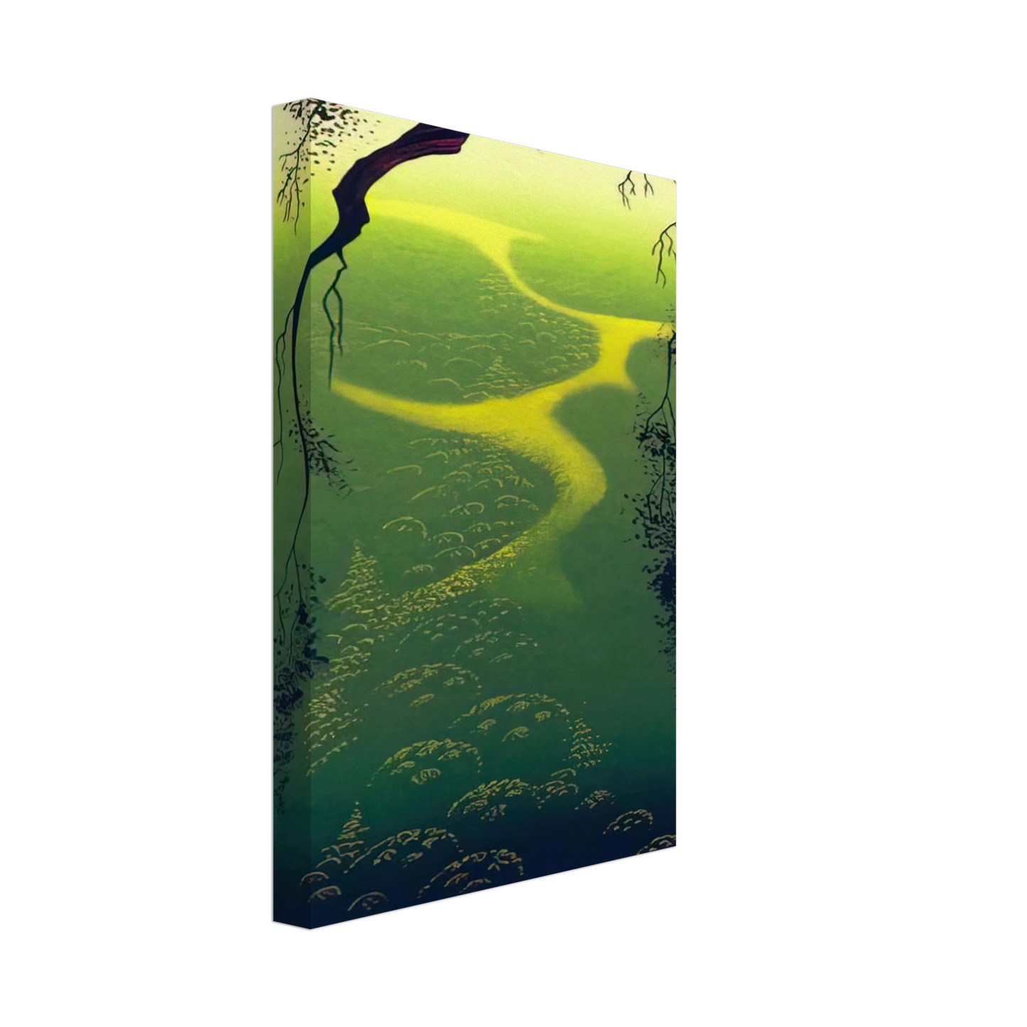 Eyvind Earle - Green Mist Canvas - 70x100 cm / 28x40 inches-canvas
