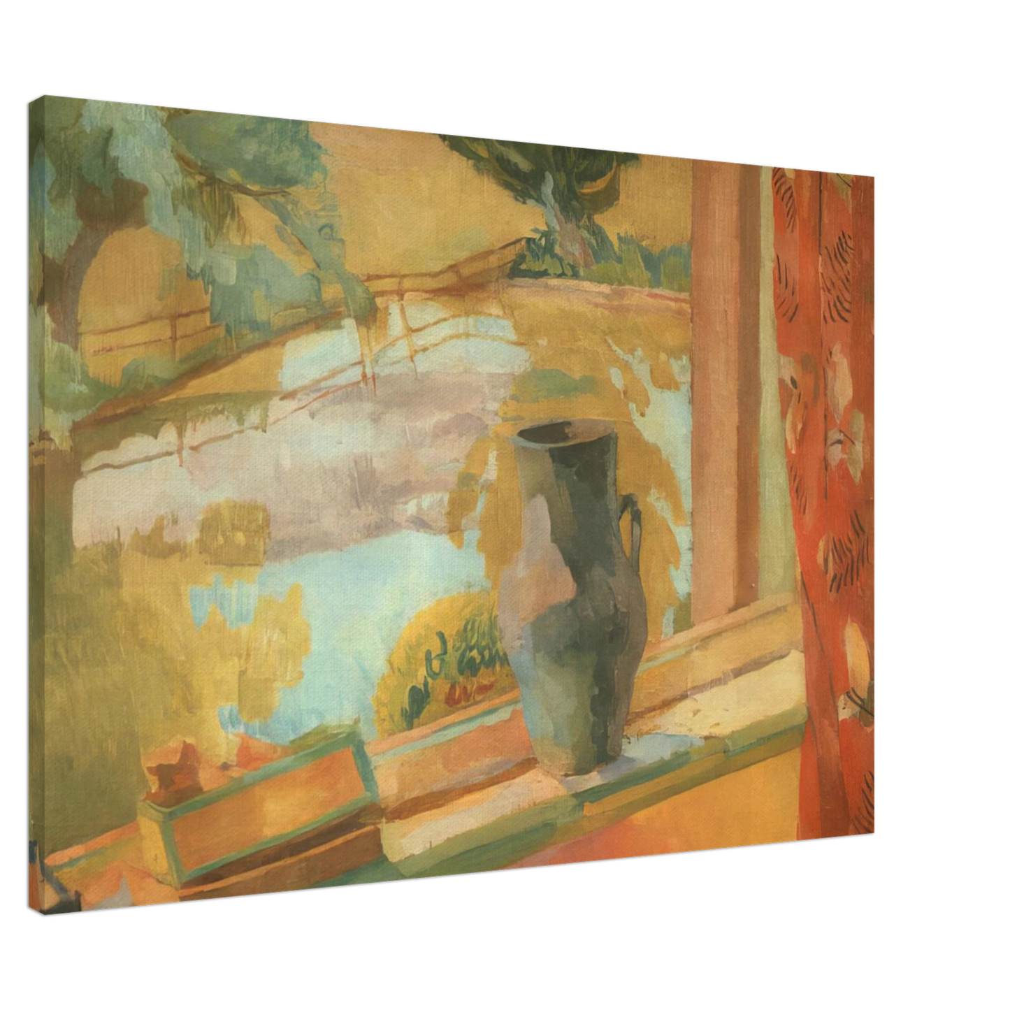 Vanessa Bell - VIEW OF THE POND AT CHARLESTON 1919 Canvas - 20x30 cm / 8x12 inches-canvas