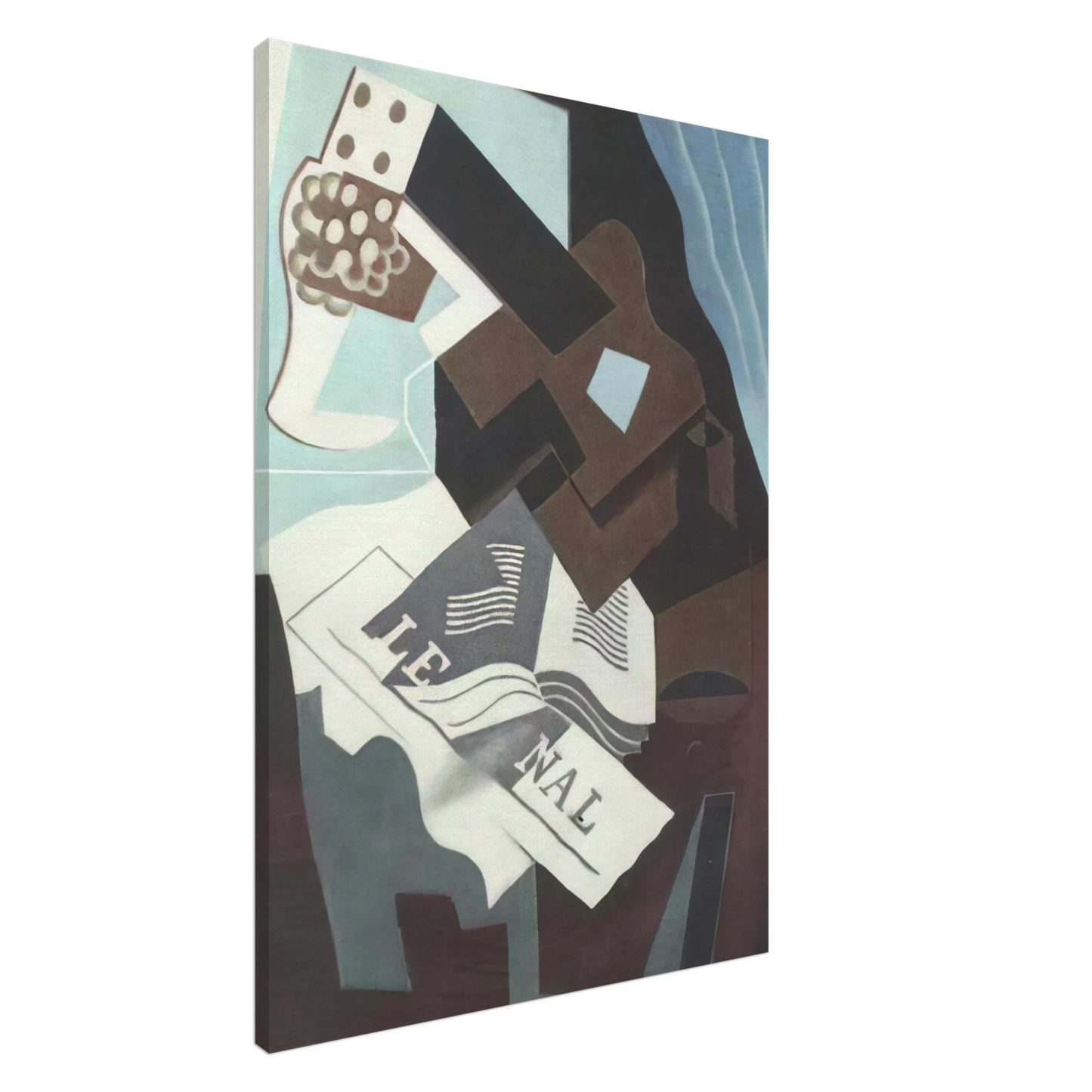 Juan Gris - STILL LIFE WITH GUITAR BOOK AND NEWSPAPER Canvas - 20x30 cm / 8x12 inches-canvas
