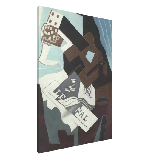 Juan Gris - STILL LIFE WITH GUITAR BOOK AND NEWSPAPER Canvas - 20x30 cm / 8x12 inches-canvas
