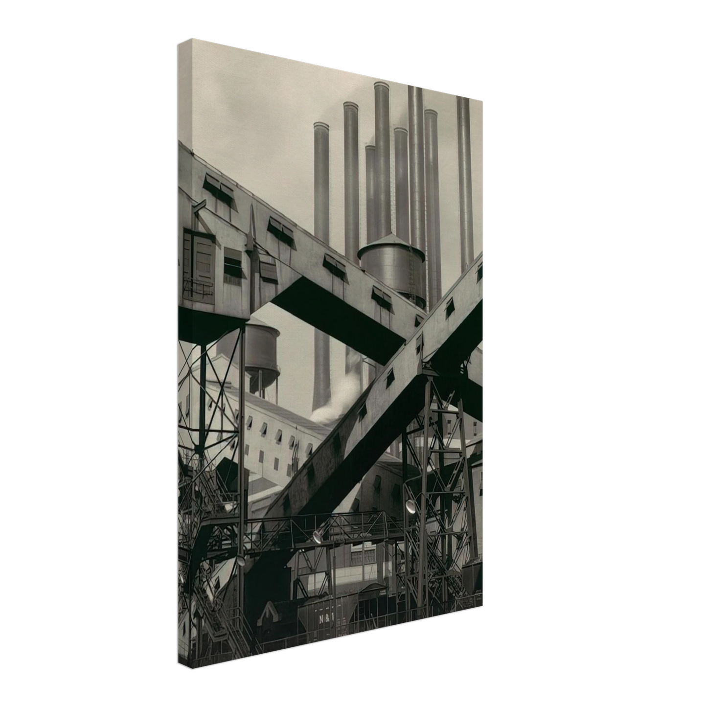 Charles Sheeler - Criss-Crossed Conveyors, River Rouge Plant, Ford Motor Company - 1927 Canvas - 40x60 cm / 16x24 inches-canvas