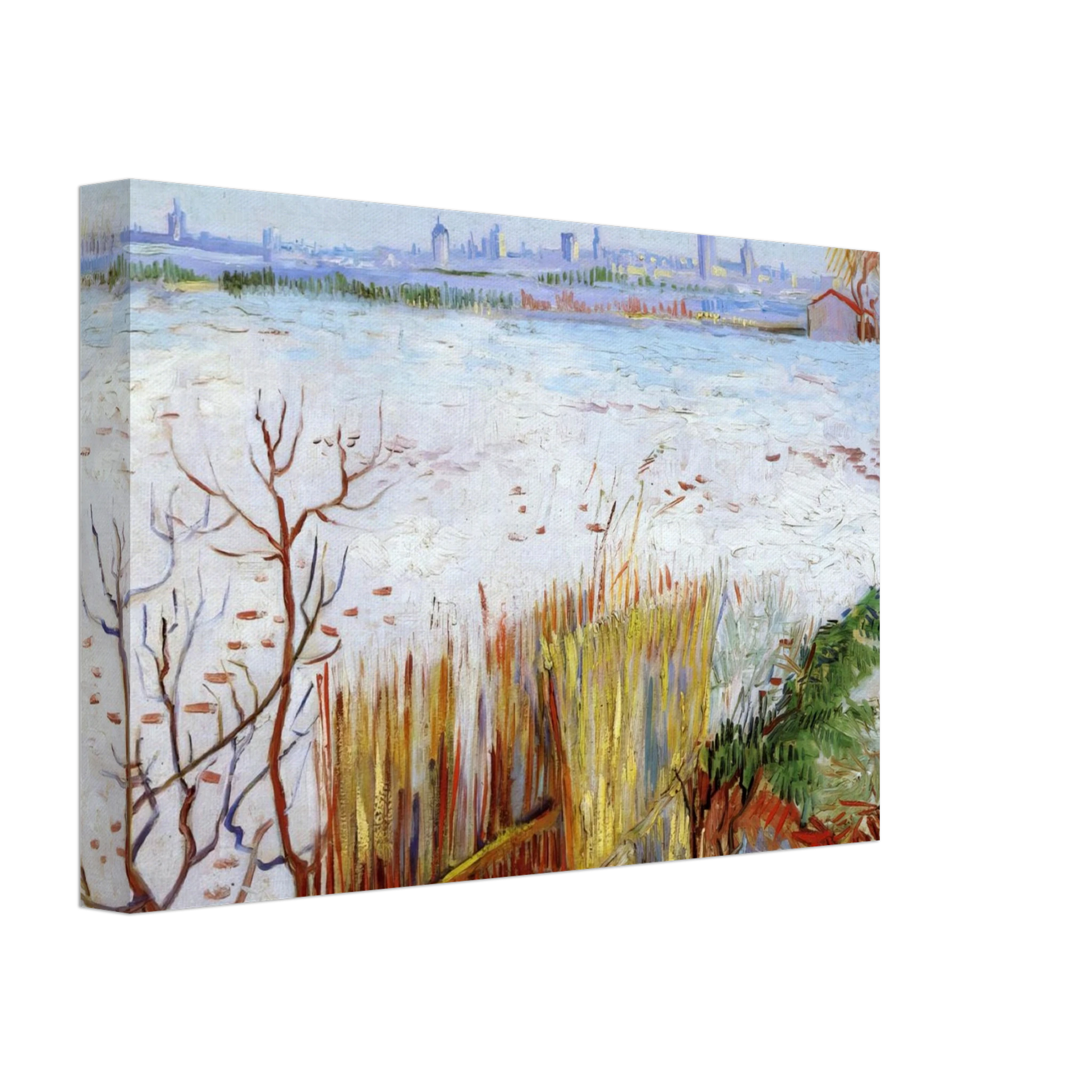 Vincent van Gogh - Snowy Landscape with Arles in the Background Canvas - 40x60 cm / 16x24 inches-canvas