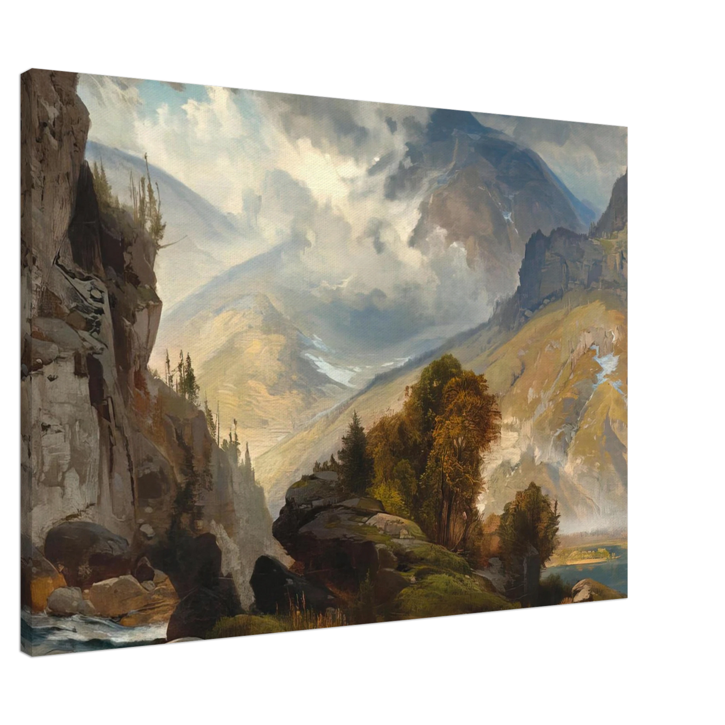 Thomas Moran - The White Mountains Canvas - 20x30 cm / 8x12 inches-canvas