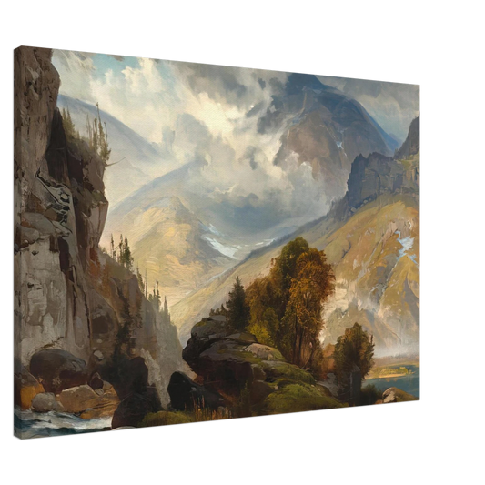 Thomas Moran - The White Mountains Canvas - 20x30 cm / 8x12 inches-canvas