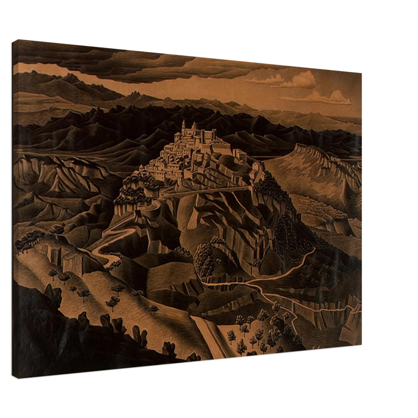 MC Escher - ITALIAN TOWN Canvas - 20x30 cm / 8x12 inches-canvas