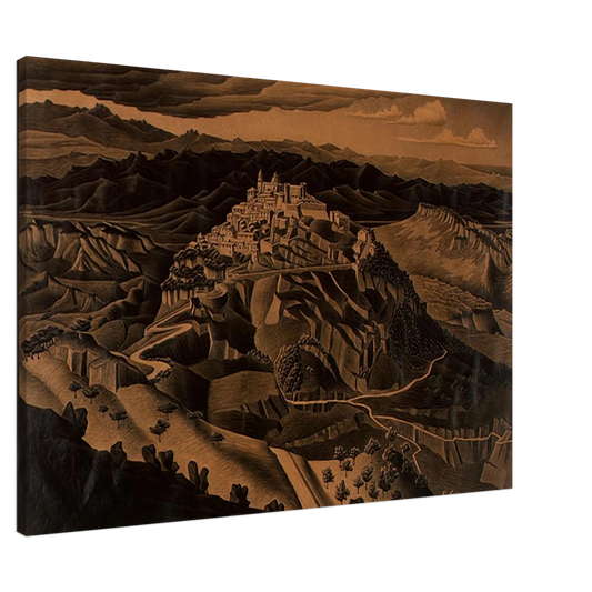 MC Escher - ITALIAN TOWN Canvas - 20x30 cm / 8x12 inches-canvas