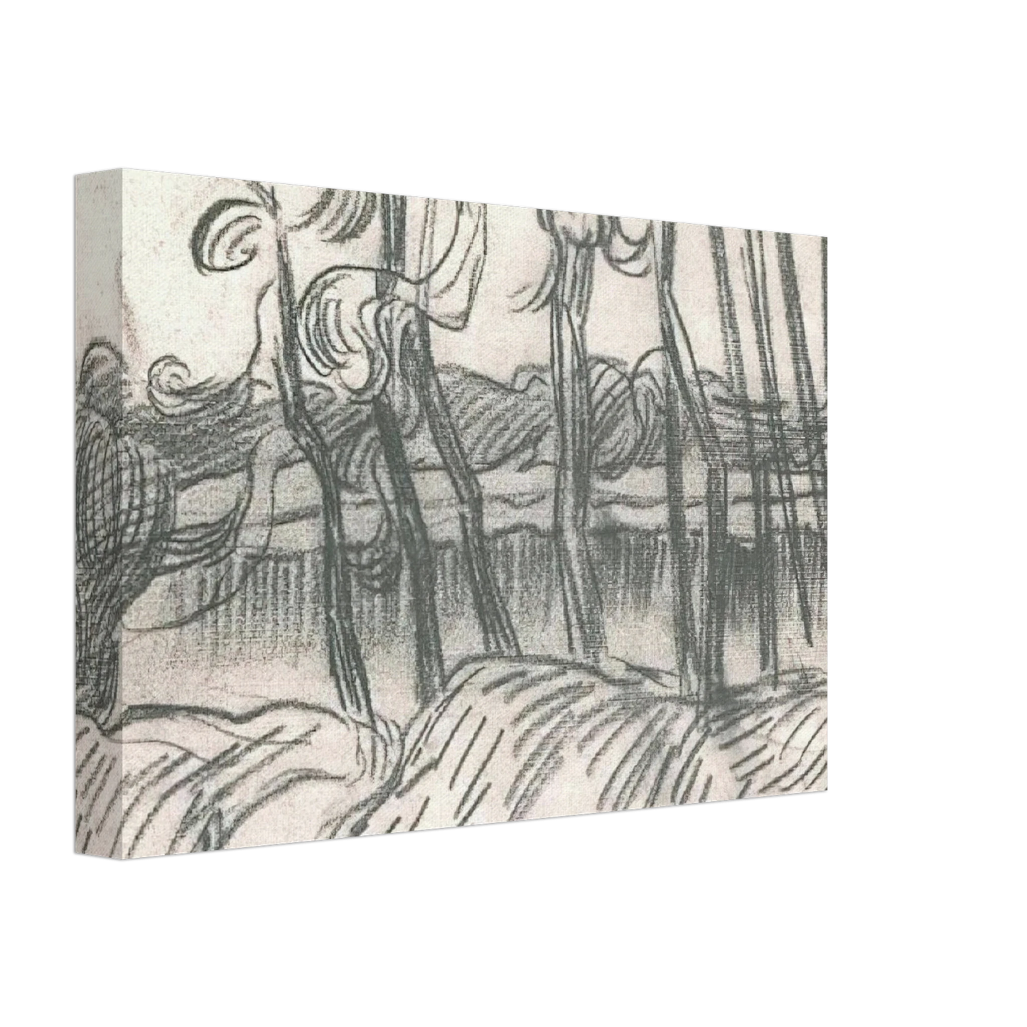 Vincent van Gogh - A Row of Bare Trees Canvas - 40x60 cm / 16x24 inches-canvas