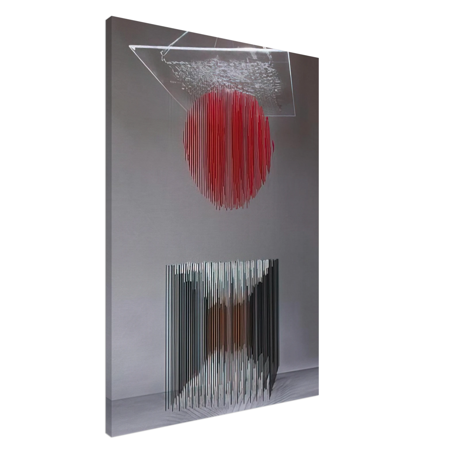 Jesus Rafael Soto - CUBO Y ESFERA VIRTUAL Canvas - 20x30 cm / 8x12 inches-canvas