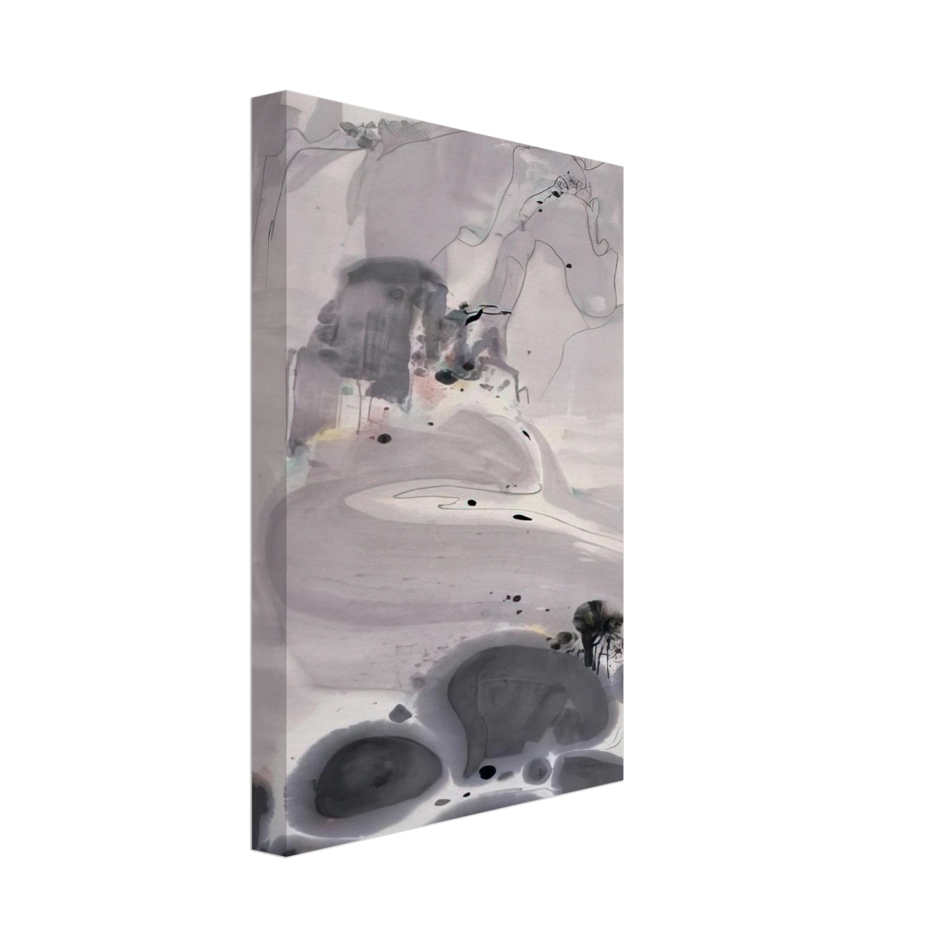 Wu Guanzhong - Mountains High and Streams Eternal - 1986 Canvas - 70x100 cm / 28x40 inches-canvas