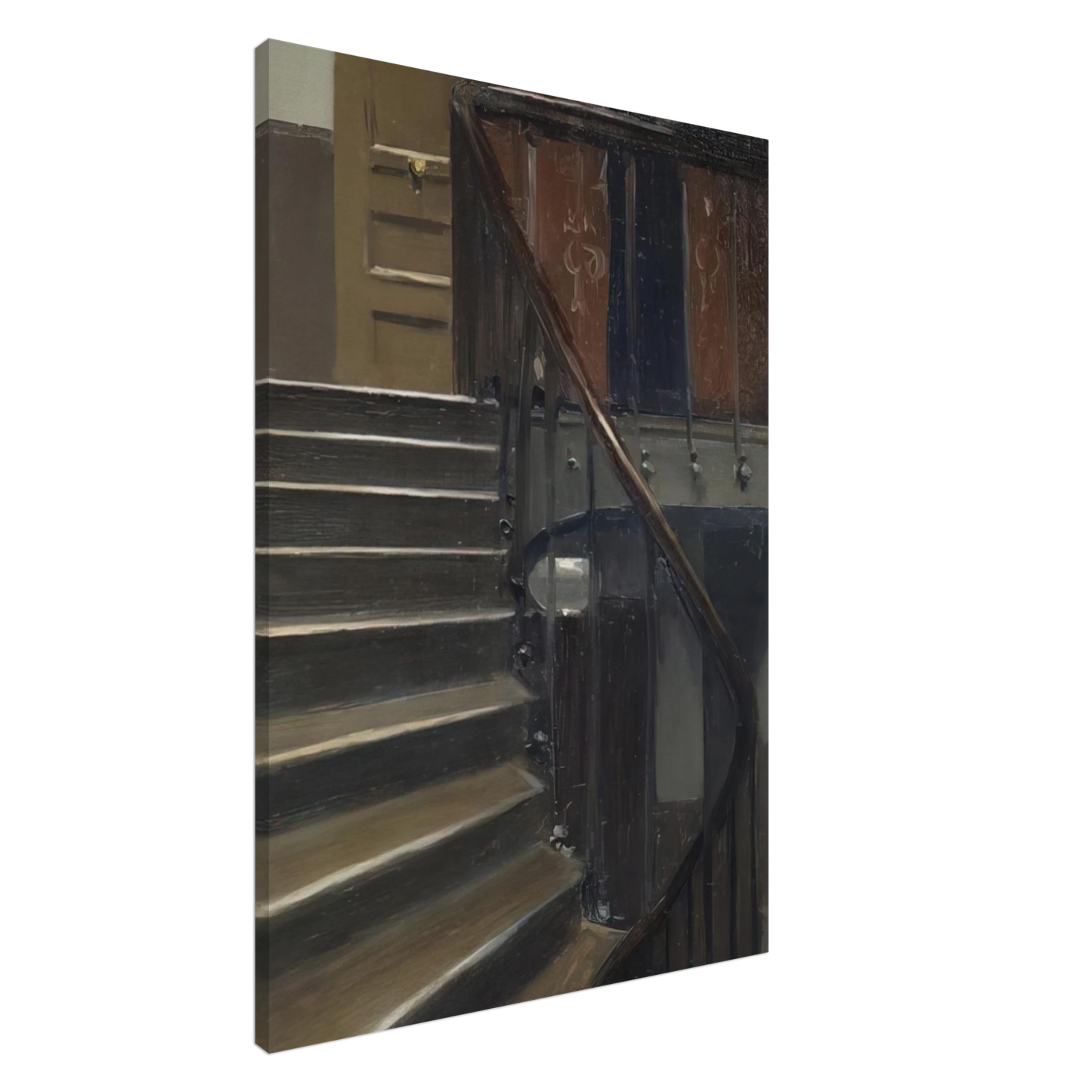Edward Hopper - Stairway at 48 rue de Lille, Paris Canvas - 20x30 cm / 8x12 inches-canvas